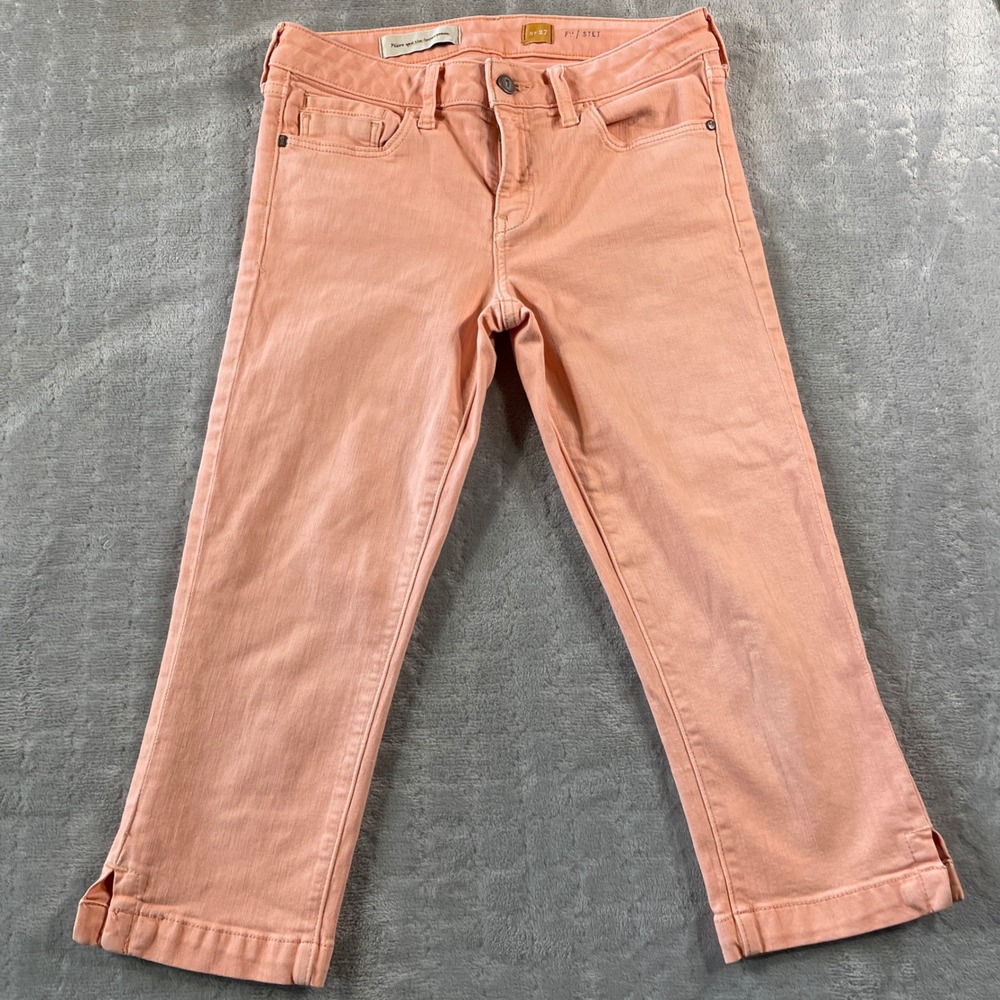 Pilcro and the‎ Letterpress Capri Jeans Womens 27 Peach Stet Denim Preppy Casual